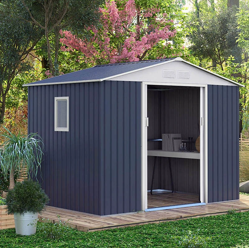 Outdoor Tool House Home Courtyard Galvanized Square Tube Garden Metal Storage Shed