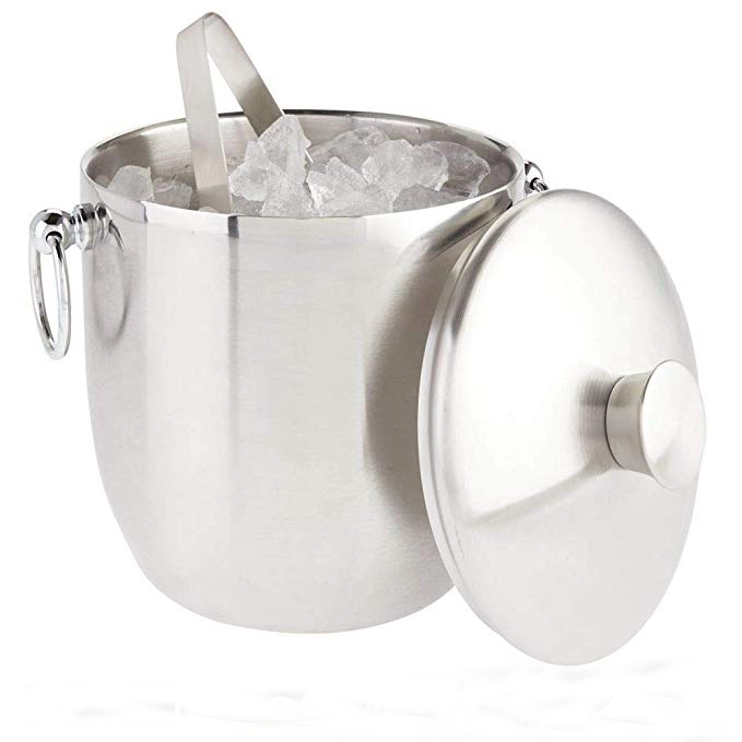 Premium Double Wall Metal Stainless Steel Ice Bucket