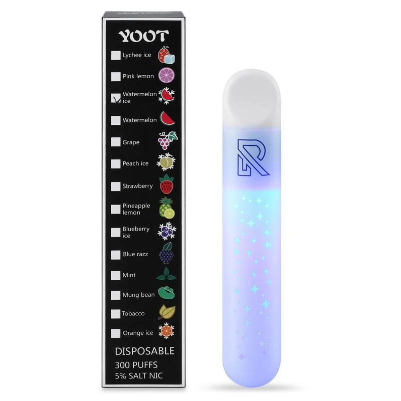 New Technology Yoot Tiktok Disposable Pod Vape Pen with LED Lighting Luminous Colors 350 Puffs with Gift Box Package