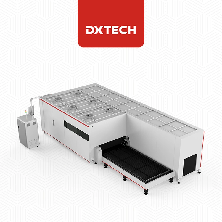 Auto Metal Fiber Laser Cutting Machine 6000W Double Bed All Cover Steel Plate Tube laser Cutter Machine