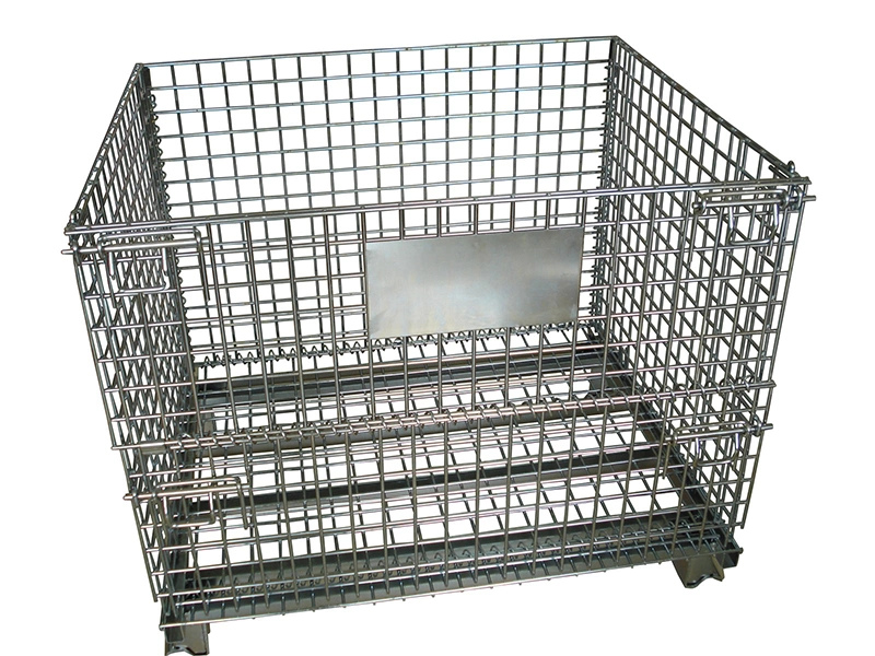 Logistic Collapsible Stackable Iron Steel Wire Mesh Cage with CE Certificate in Low Factory Price for Industrial Warehouse Storage Racks System