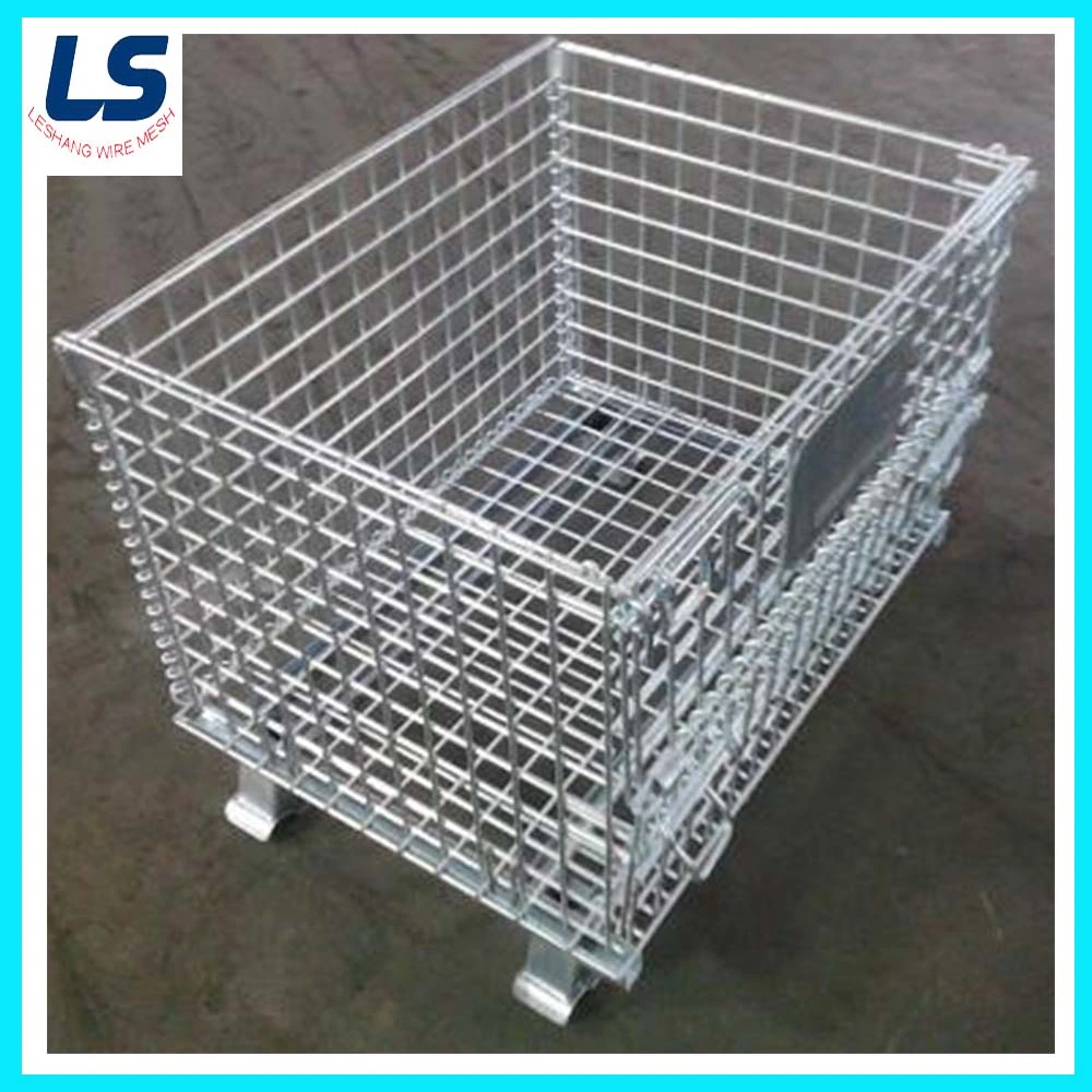 Stackable Welded Wire Mesh Container for Warehouse Storage