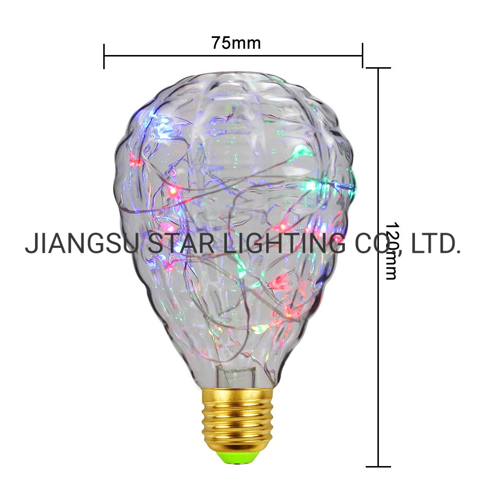 Поэтому светодиод волшебная лампа 1.5W медного провода красочные E27 лампы освещения Рождества