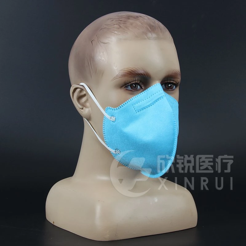 Disposable Industrial Protective KN95 Face Mask Without Valve Blue