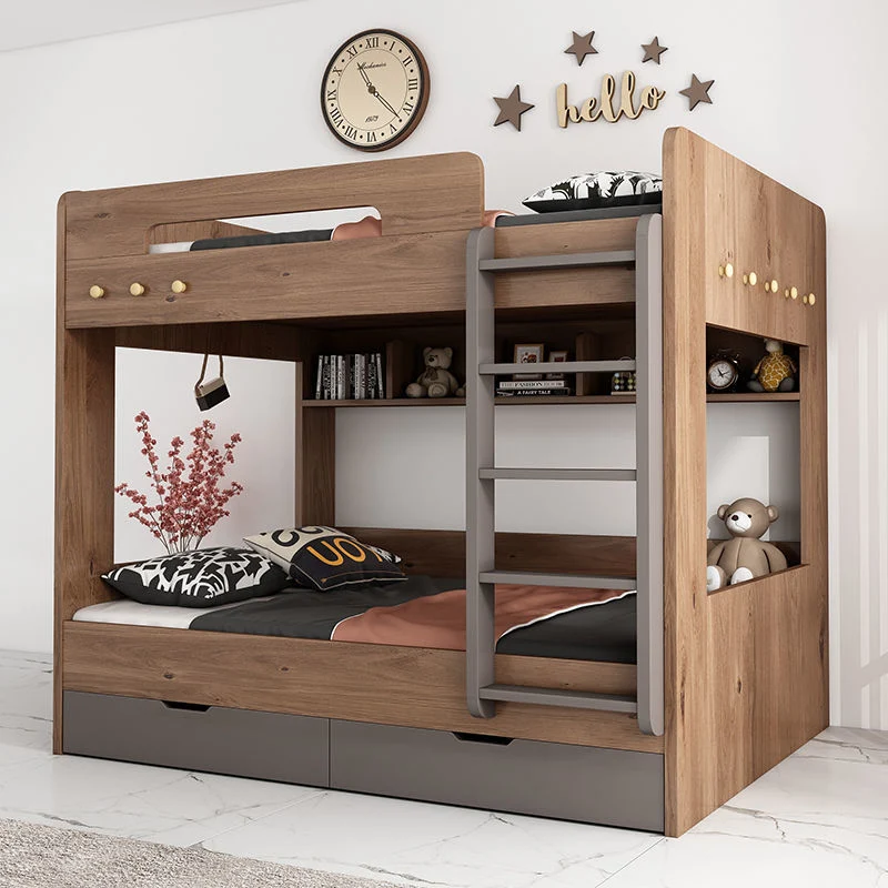 Hochwertige Holzfarbe Optional ODM OEM Funny House Bett Twin over Full Loft MDF-Etagenbetten Kinder Etagenbetten Mit Storage