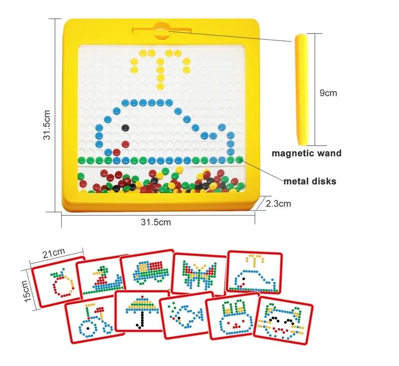 Juguetes educativos Colate magnético Colorful Cuentas ABS duradero dibujo puntos