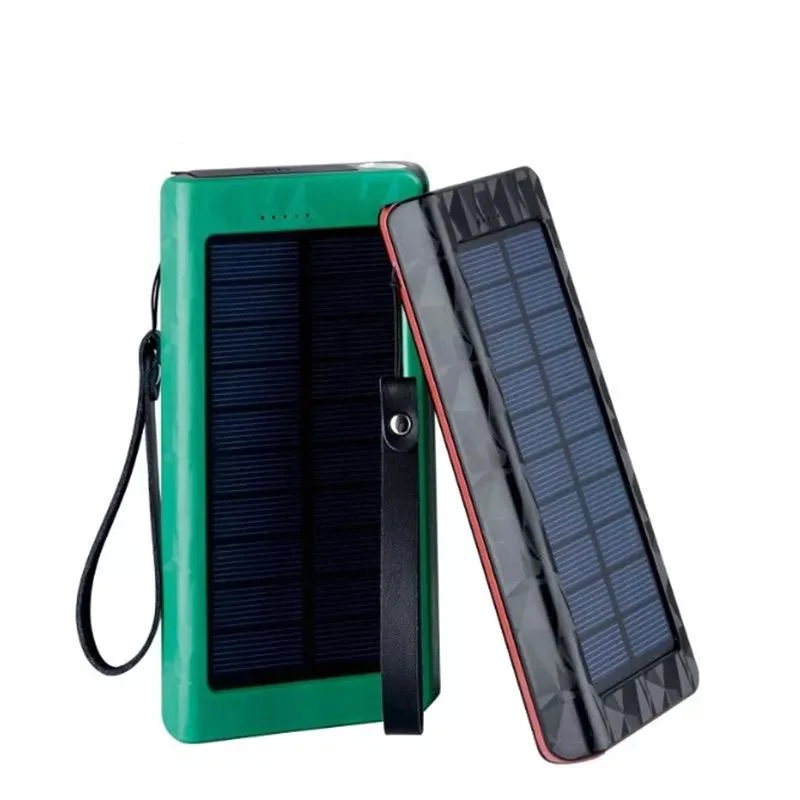 Trending Portable 2 Port Solar Power Bank Promotional Gift Solar Power Bank 20000mAh Diamond Material 3D Design Solar Power