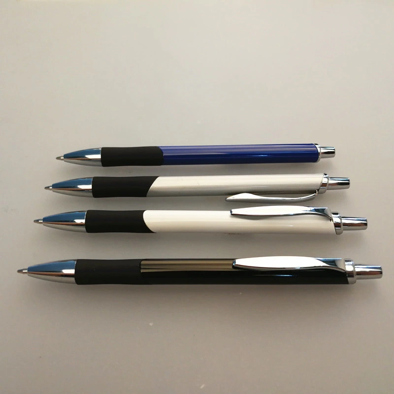 Metal Aluminum Click Action Promotion Customized Logo Colorful Ballpen with Rubber Grip Has Patent