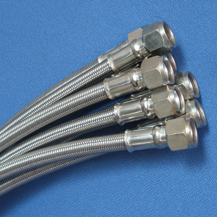 Flexible Tuyau Hydraulique en PTFE Ondulé Tressé avec de l'Acier Inoxydable 304