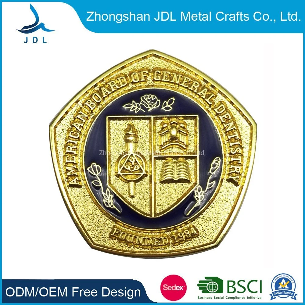 Rose Logo 2D Pin Badge with Stoving Varnish of Special Designzinc Alloy Alloy Metal Descon Pin Badge in Low Price (256)