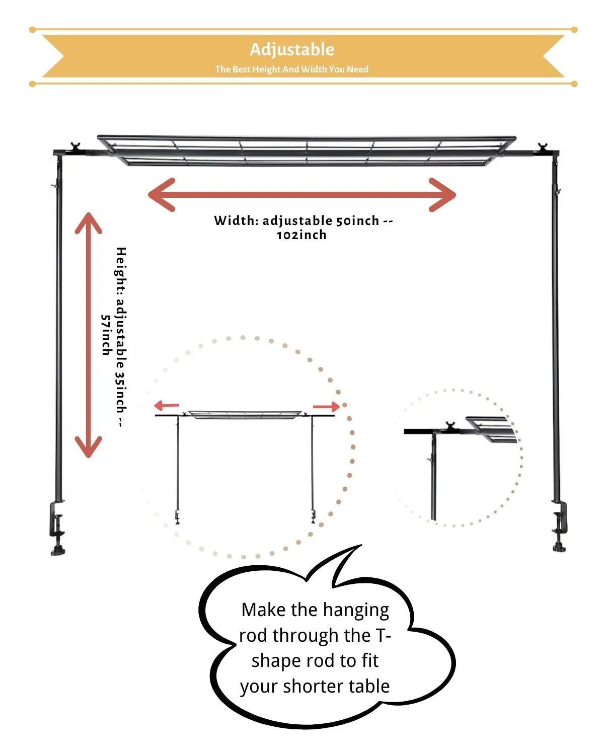 Réglable sur le support de tige de table avec panneau de treillis métallique Noir