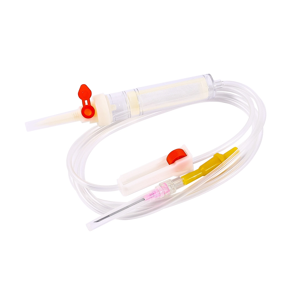 Kit de transfusion sanguine jetable avec kit de perfusion pour transfusion sanguine à aiguille Avec filtre