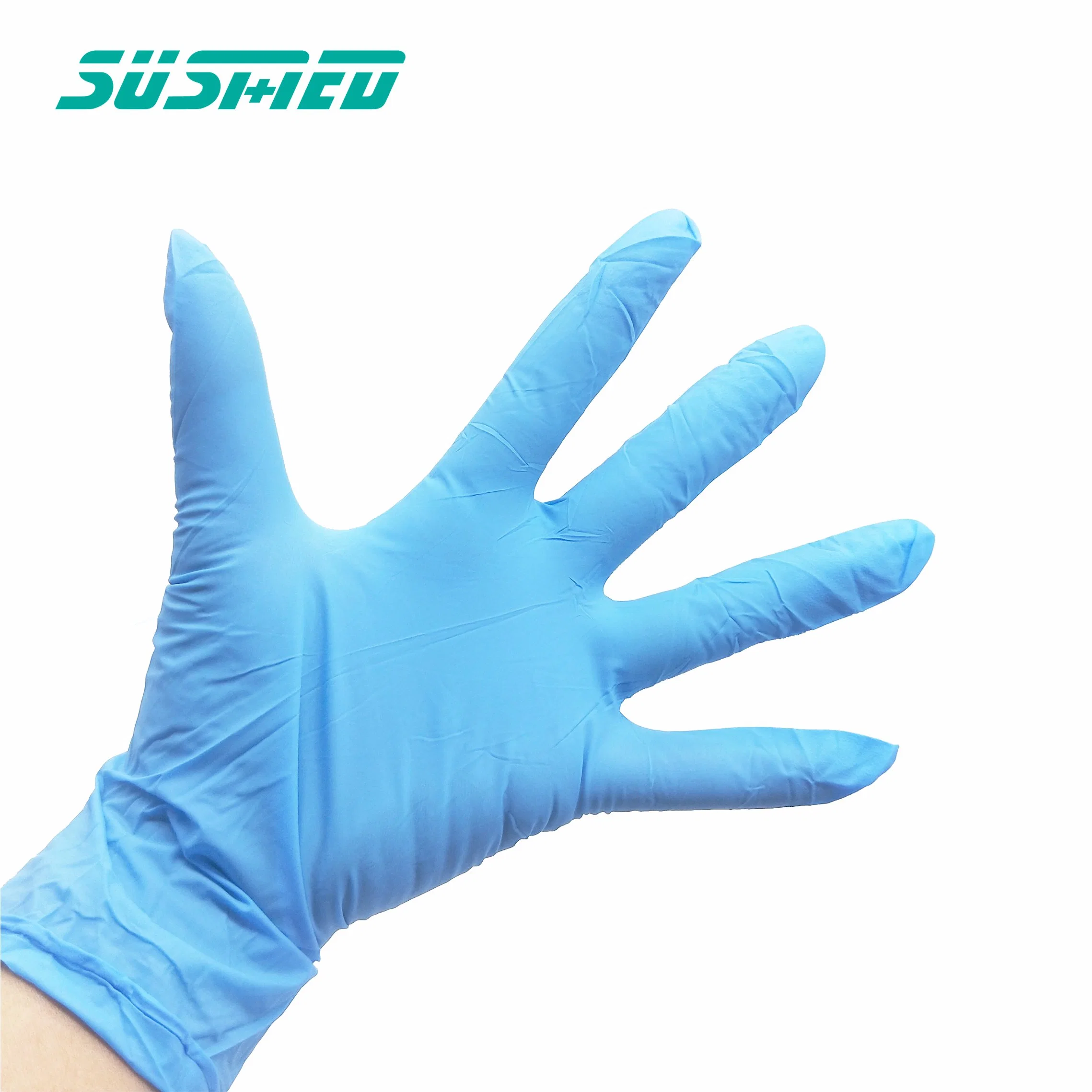 Non-Sterile Powder Free Disposable Nitrile Gloves Examination / Food Grade Gloves