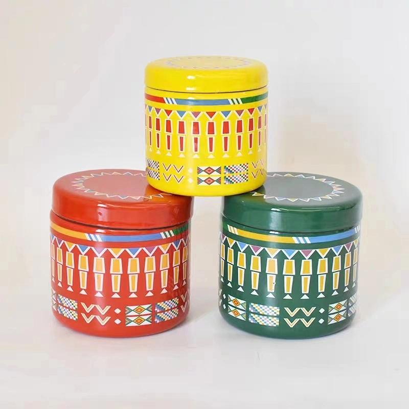 450/750/1100ml Enamel Keeper /Catcher Enamel Metal Steel Food Stortage Pot Candy Jar