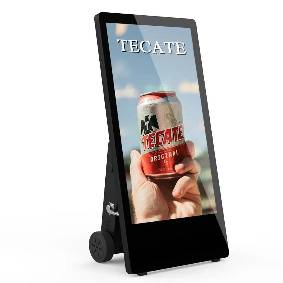 Battery Powered Portable and Foldable Design32/43/55inch Outdoor Smart Display with Casters