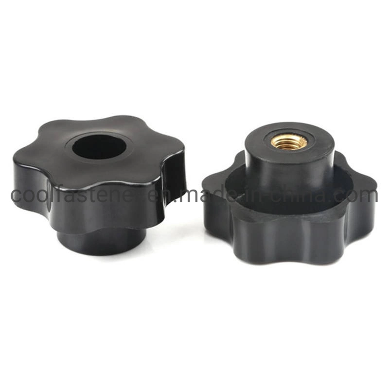 M6 M10 M12 Female Thread Star Head Clamping Knob Grip Nut Screw on Bakelite Black Plastic Knob Thumb Nuts