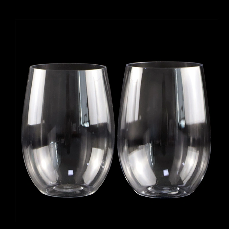 Австралия и США Горячие продажи Tritan Stemless Wine Glasses Crystal Пластиковая стеклянная пластиковая чашка с логотипом на заказ