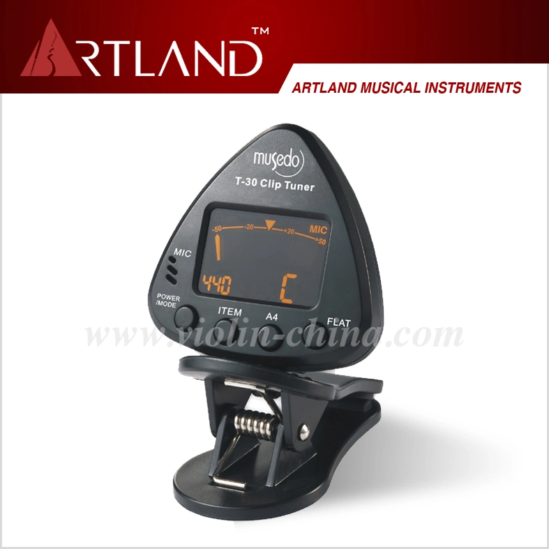 Guitar Bass Violin Universal Clip-on Tuner (T-30)