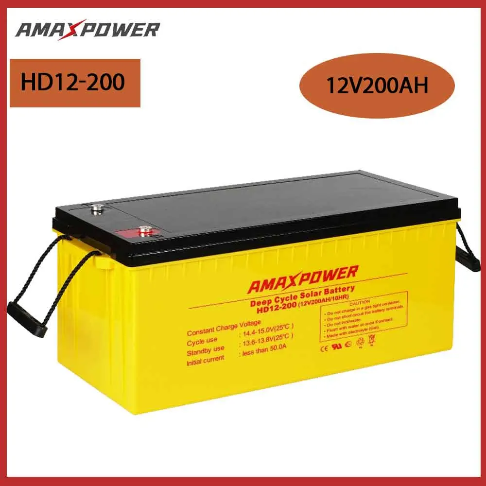 Amaxpower 12V 200ah Solar Panel Interver Battery Sealed Lead Acid Energy Storage Battery Pack for UPS System/Wheel Chairs/Power Tools/Control System 12V200ah