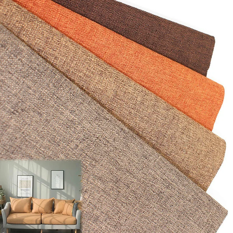 Elegant Soft Upholstery Linen 100% Polyester Fabric Home Textile for Sofa Chair Curtain Furniture