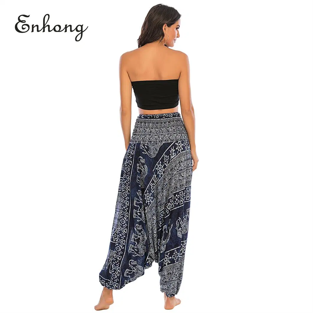 New Fashion Print High Waist Thai Bloomers Sexy Casual Pants