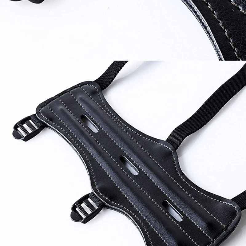 Archery Arm Guard Archery Bracer Archery Cowhide Leather Forearm Protector Bow Range with 3 Strap Buckles Arm Guard