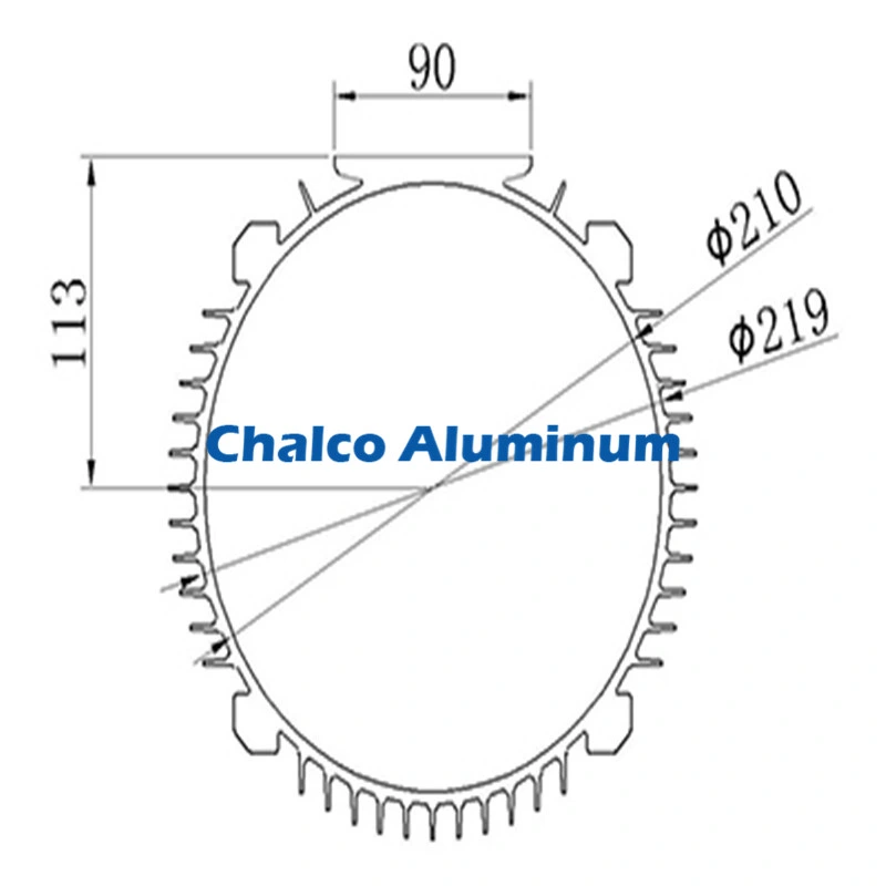 6063 Air Cooling Color Anodized Surface Aluminum Motor Shell