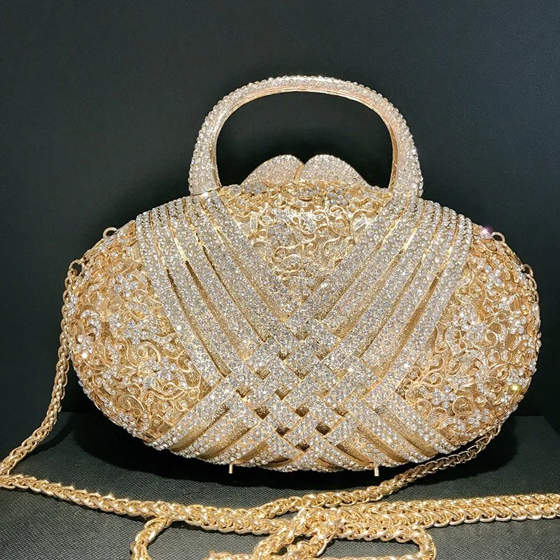 Leb1595 Fancy Crystal Hand Bags Party Bling Designer Rhinestone Evening Purse Blind Women Diamond OEM Glitter Clutch Bag