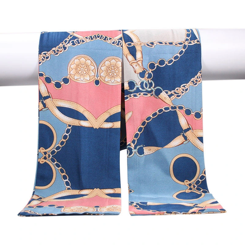 Fashionable Tied Bag Handle Narrow Long Cheap Satin Twill Scarf Ladies Ribbon for Stylish Decoration