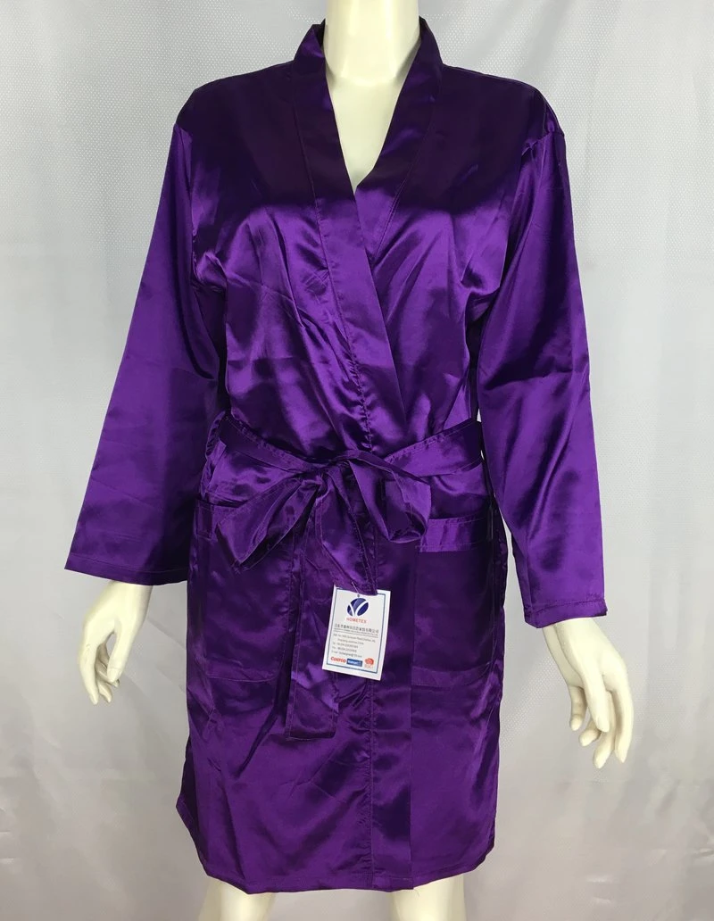 High quality/High cost performance  Silk Satin Robe Night Wear Sleepwear Nightgown