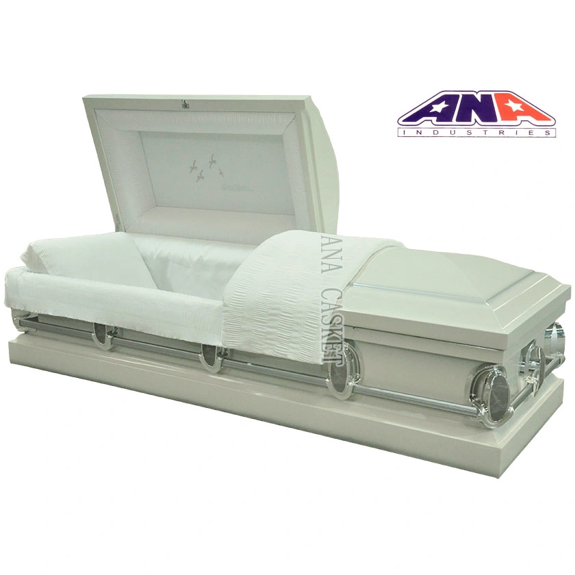 Ana Casket Wholesale/Supplier Distributor White Finish 20 Ga Steel Coffin Casket