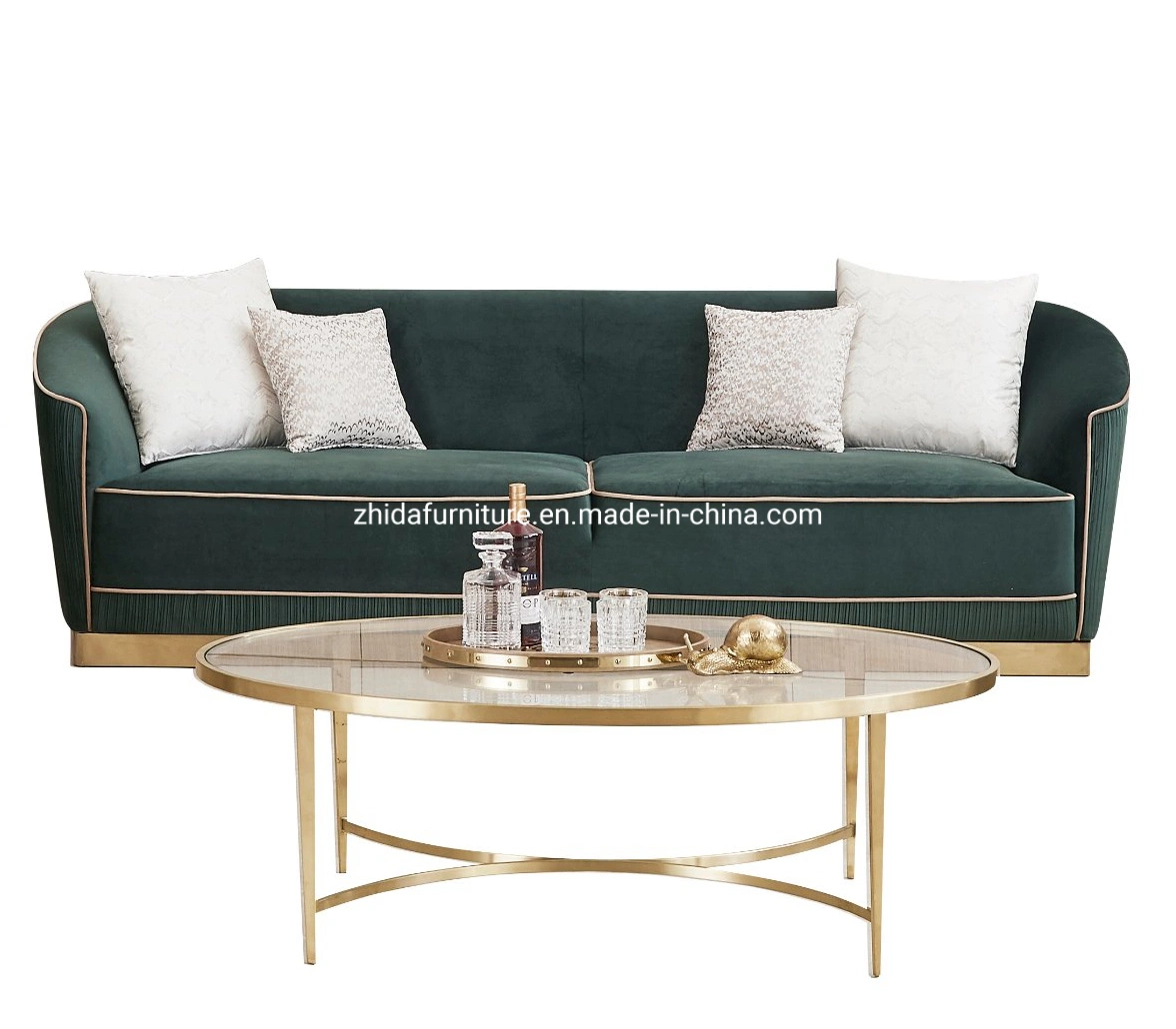 Ensemble de canapé en tissu de velours pour salon de meubles de maison en gros au design luxueux.