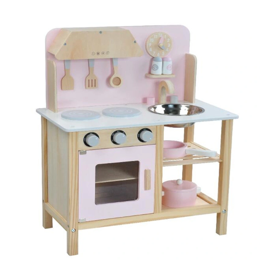 Education Children Pretend Play Wooden Cooking Toy Kids Kitchen Set