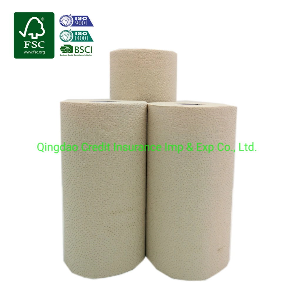 Fsc certificada BSCI Celulose de bambu natural cru papel de cozinha