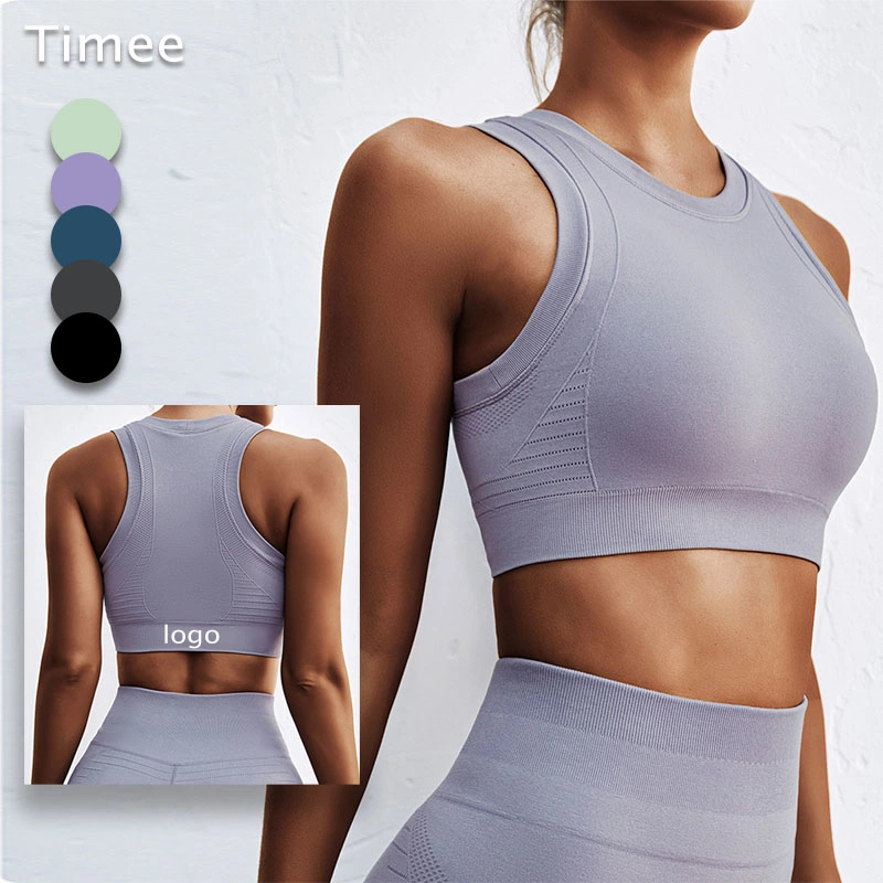 Customize Logo Sports Underwear Seamless Vest Running Fitness Plus Size Seamless Yoga Bra