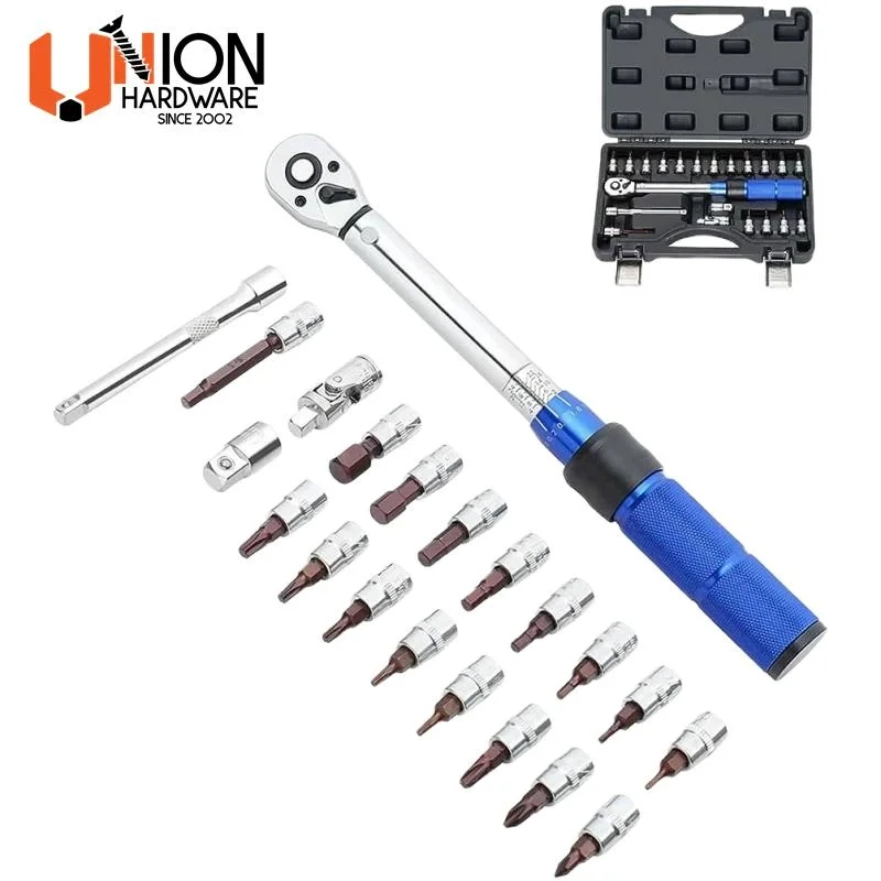 1/4 1/2 3/8-Inch Bike Repair Adjustable Combination Preset Torque Multiplier Wrench Set