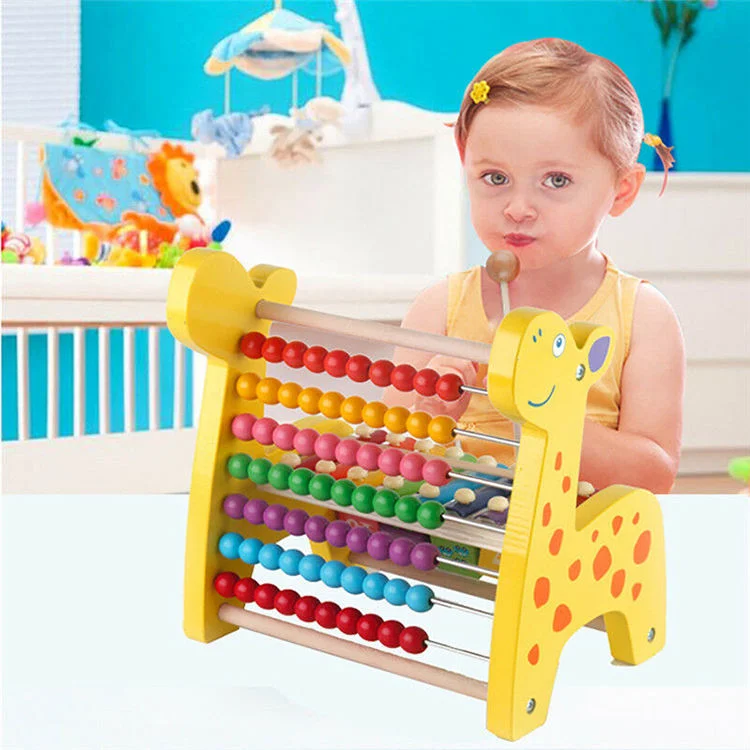 Rainbow Colorful Abacus Rack Math Game Montessori Musical Instrument Toys