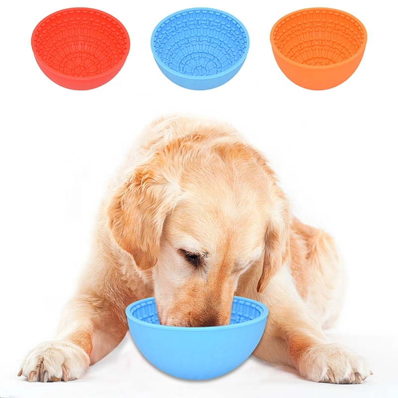 BPA Free Food Grade Silicone Semicircular Design Dog Feeding Food Bowls Pet Puppy Slow Down Eating Feeder Dish Bowls Prevent Obesity Animals Feeding Bowl