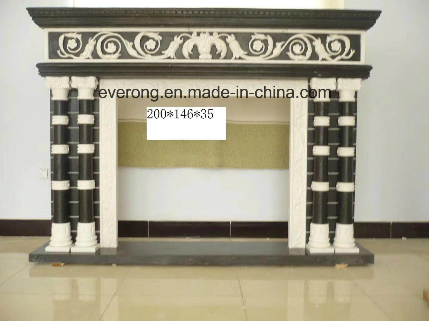 Cheap Carving Marble Fireplace for Stone Fireplace Mantel