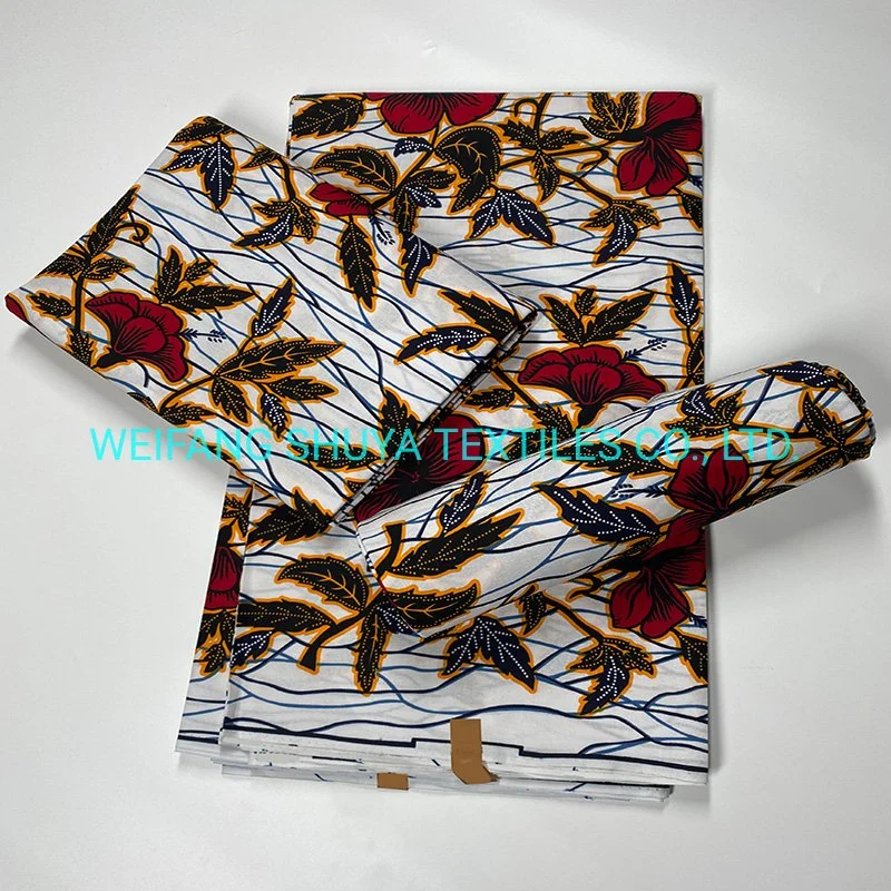 Tissu ciré africain 100 % polyester pour vêtements de mode Personnalisé