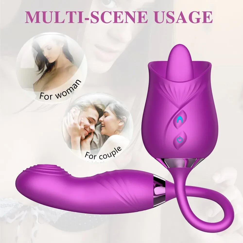 Female Adult Toys Sex Prhot Sale Waterproof Silicone Licking The Clitoris Nipple Stimulator Tongue Licking Rose Tongue Licking Vibrator Egg Masturbator Sex Toys