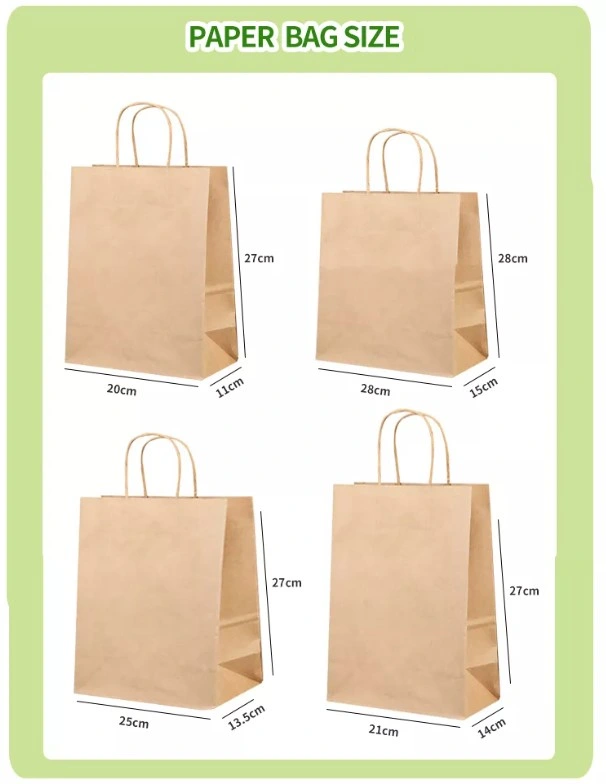 Shopping Gift Packaging Paper White Kraft Paper Bag