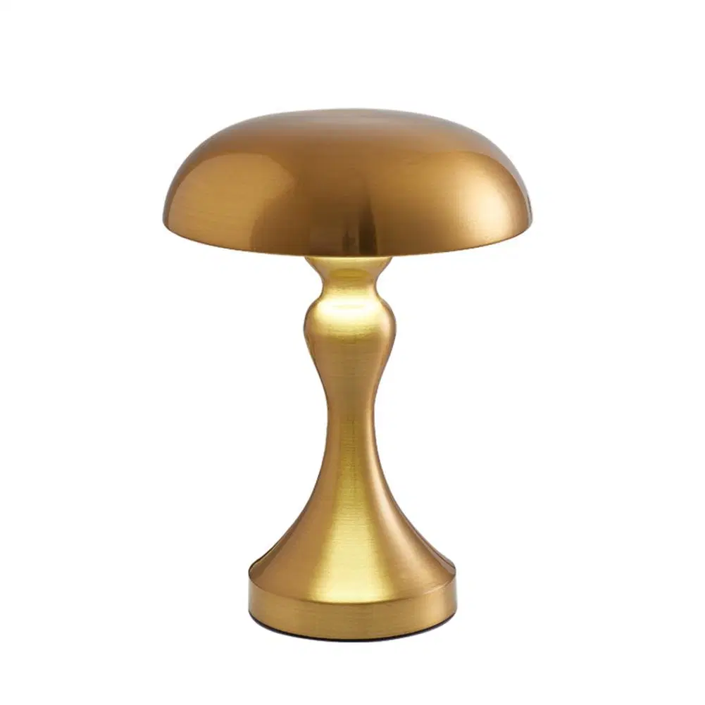 Modern Metal Mushroom Rechargeable Table Lamp Night Light for Bar Home Dining Room Christmas Decoration