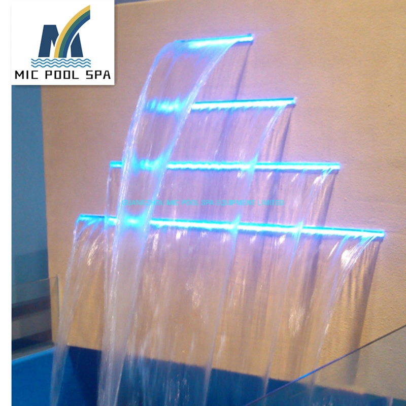 Colorful Acrylic and Stainless Steel Material Water Descent&Waterfall for Swimming Pool Decoration