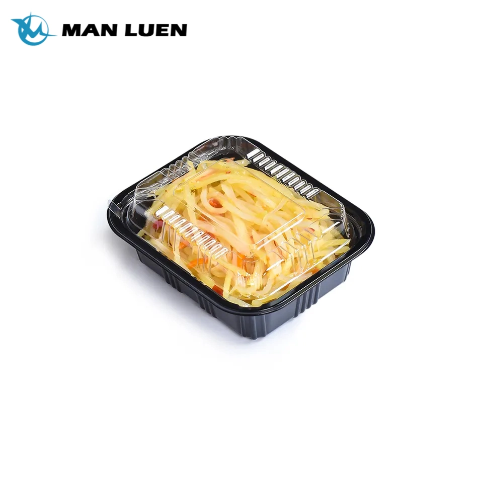 Caja de seguridad microondas disponible en negro para llevar a prueba de fugas de compartimiento de la caja de Bento Box Lunch