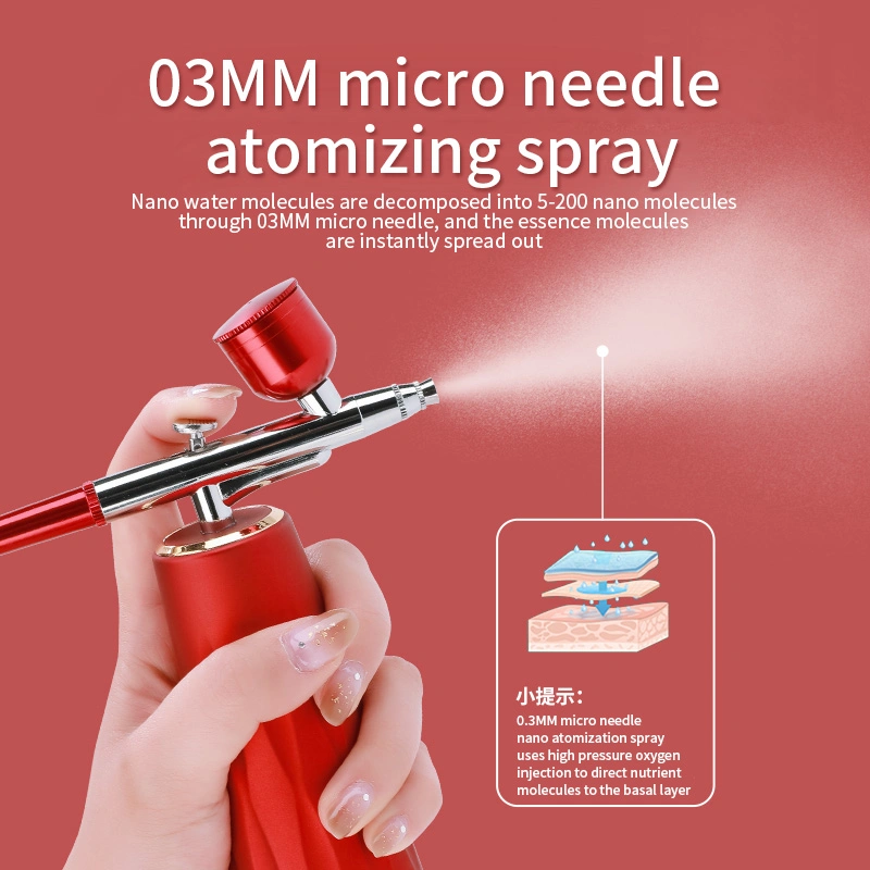 Neue Schönheit Portable SPA Hochdruck Mini Spray Gun Gesichtsbehandlung Automatische Gesichtsnebelspray Sauerstoffeinspritzung