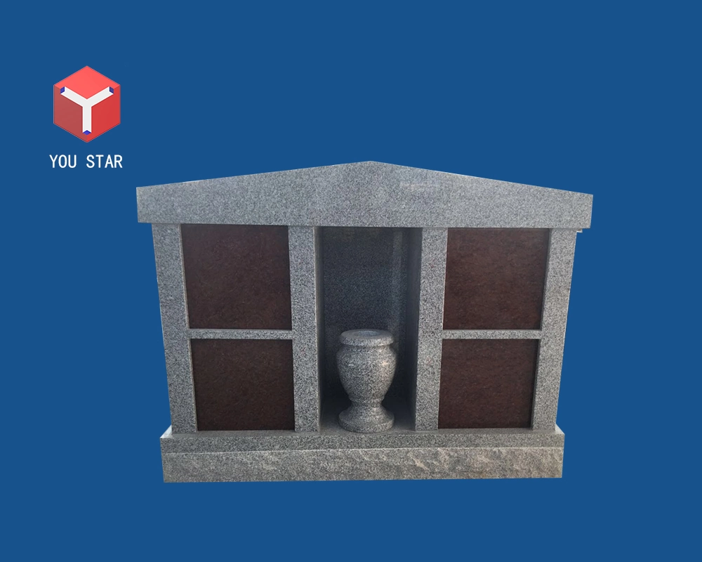 4 Niche Granite Private Columbariam with Funeral Vase for Cemetery Garden