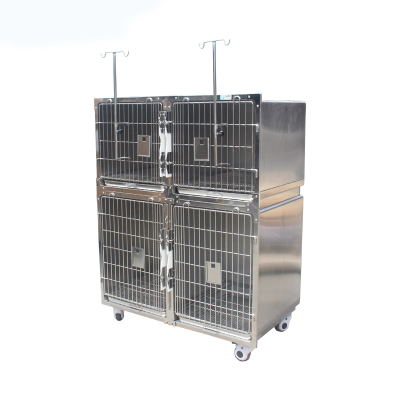 Pet Products Small Large Dog Kennel Animal Cage Stainless Steel Vet Dog Cage Pet Crate