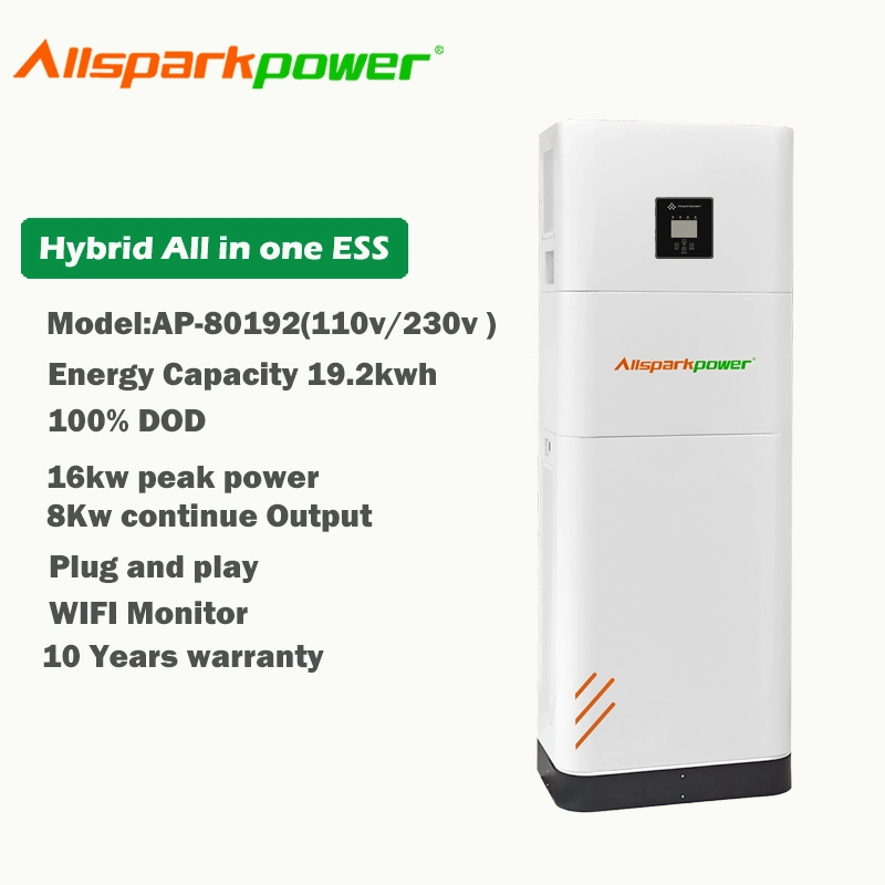 Allsparkpower All-in-One Portable Solar Power System Home 8kw Wind Solar Hybrid Power System