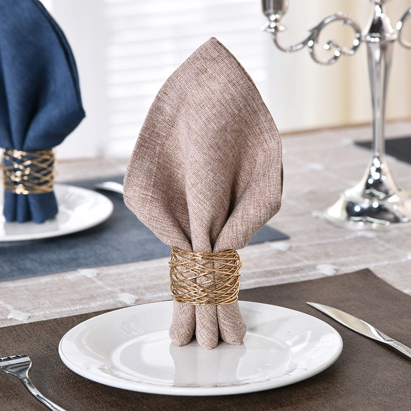 Novelty Design Hot Selling Deluxe Gold Plated Napkin Rings for Hotel Decoration